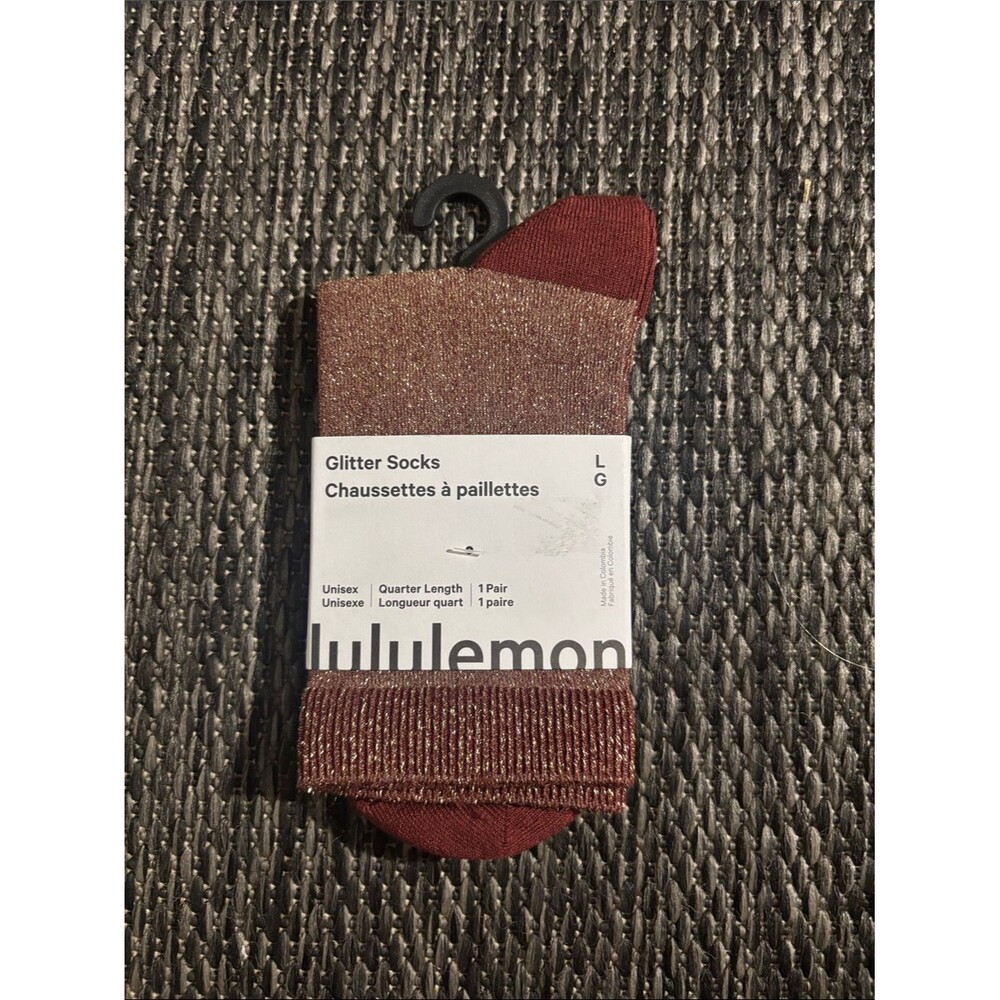 Lululemon Glitter Socks Quarter Length 1 Pair NEW Rockwood